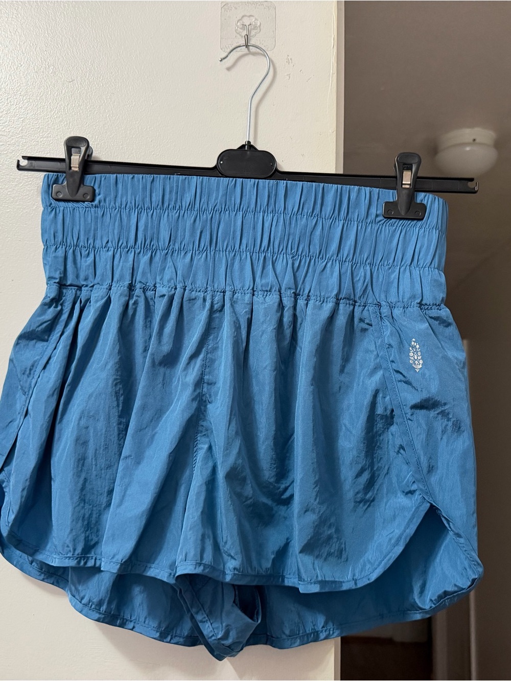Free People Blue Lightweight Smocked Waist Shorts